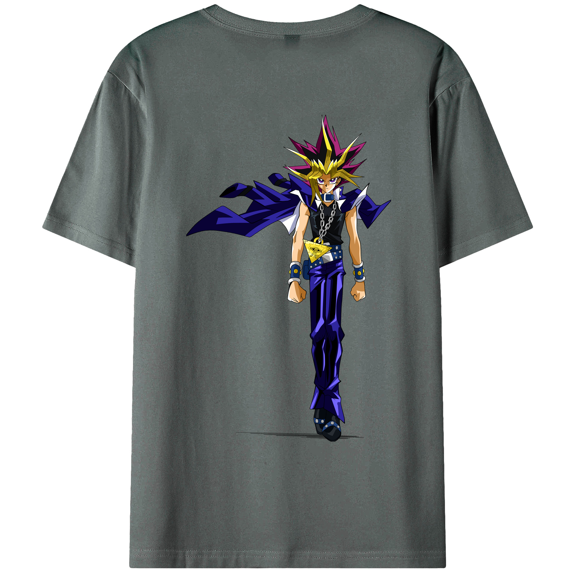 （画像用） 遊☆戯☆王 Yu-Gi-Oh! 綿100％ メンズ半袖Tシャツ（バックプリント） 通気性